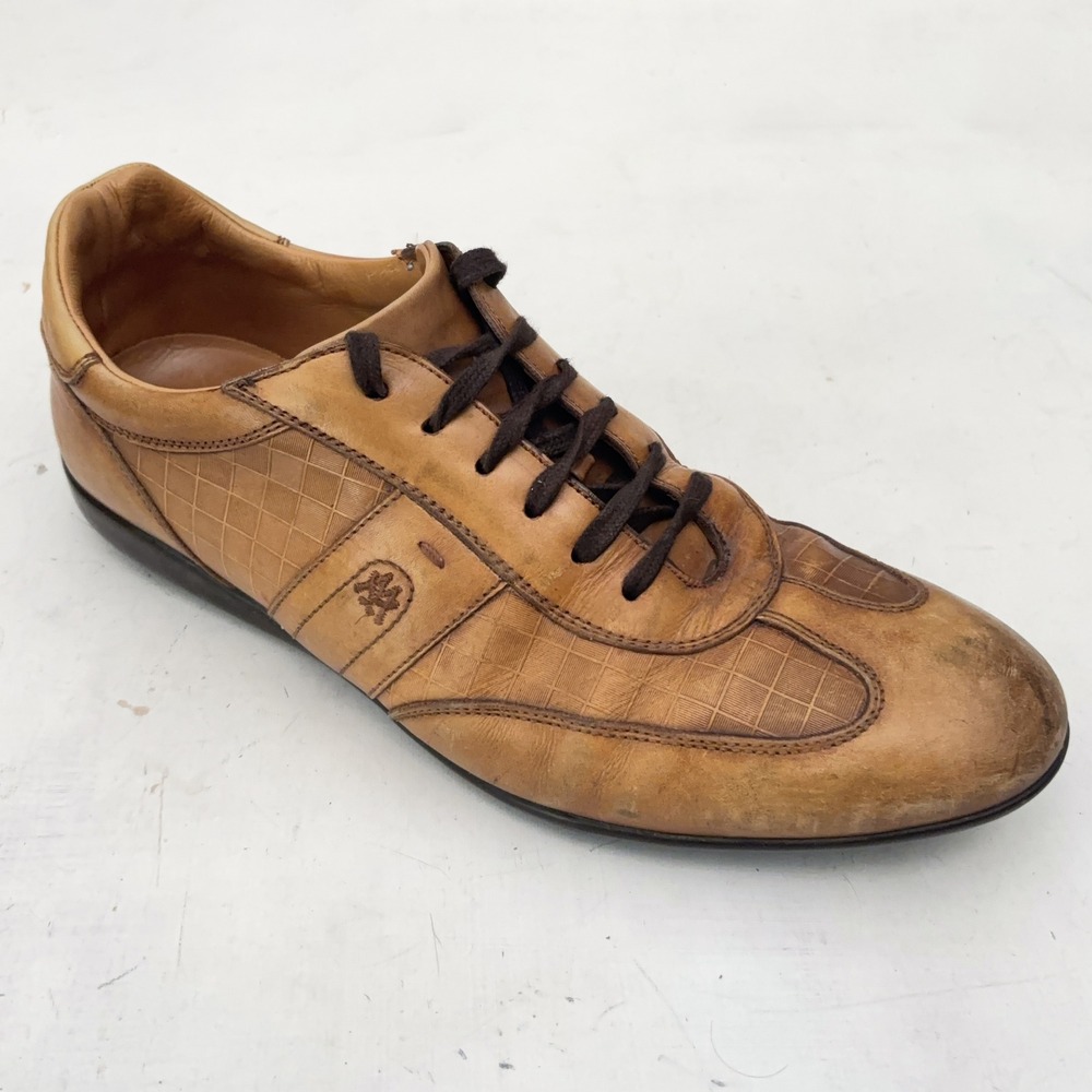 Mezlan Tan Baena Leather Low Top Sneakers Men 11 Quiet Luxury Spain